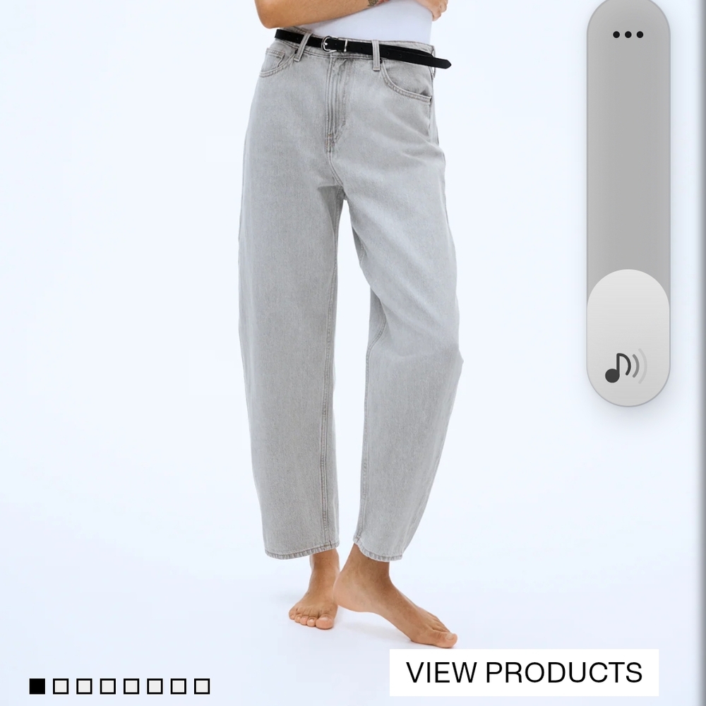 ISO! H&M High Waist Barrel Jean Gray Size 4